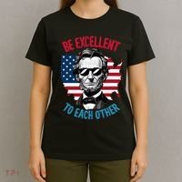 Be Excellent To Each Other Us Map Flag Abe Abraham Lincoln T-Shirt thumb 4