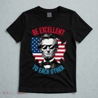 Be Excellent To Each Other Us Map Flag Abe Abraham Lincoln T-Shirt thumb 5