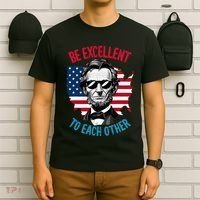 Be Excellent To Each Other Us Map Flag Abe Abraham Lincoln T-Shirt thumb 6