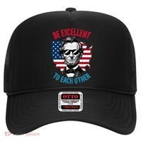 Be Excellent To Each Other Us Map Flag Abe Abraham Lincoln Hat thumb 0