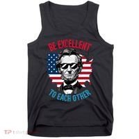Be Excellent To Each Other Us Map Flag Abe Abraham Lincoln Tank Top thumb 0