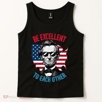 Be Excellent To Each Other Us Map Flag Abe Abraham Lincoln Tank Top thumb 2