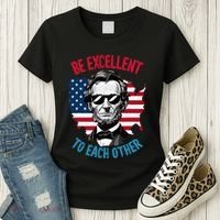 Be Excellent To Each Other Us Map Flag Abe Abraham Lincoln Women's T-Shirt thumb 3
