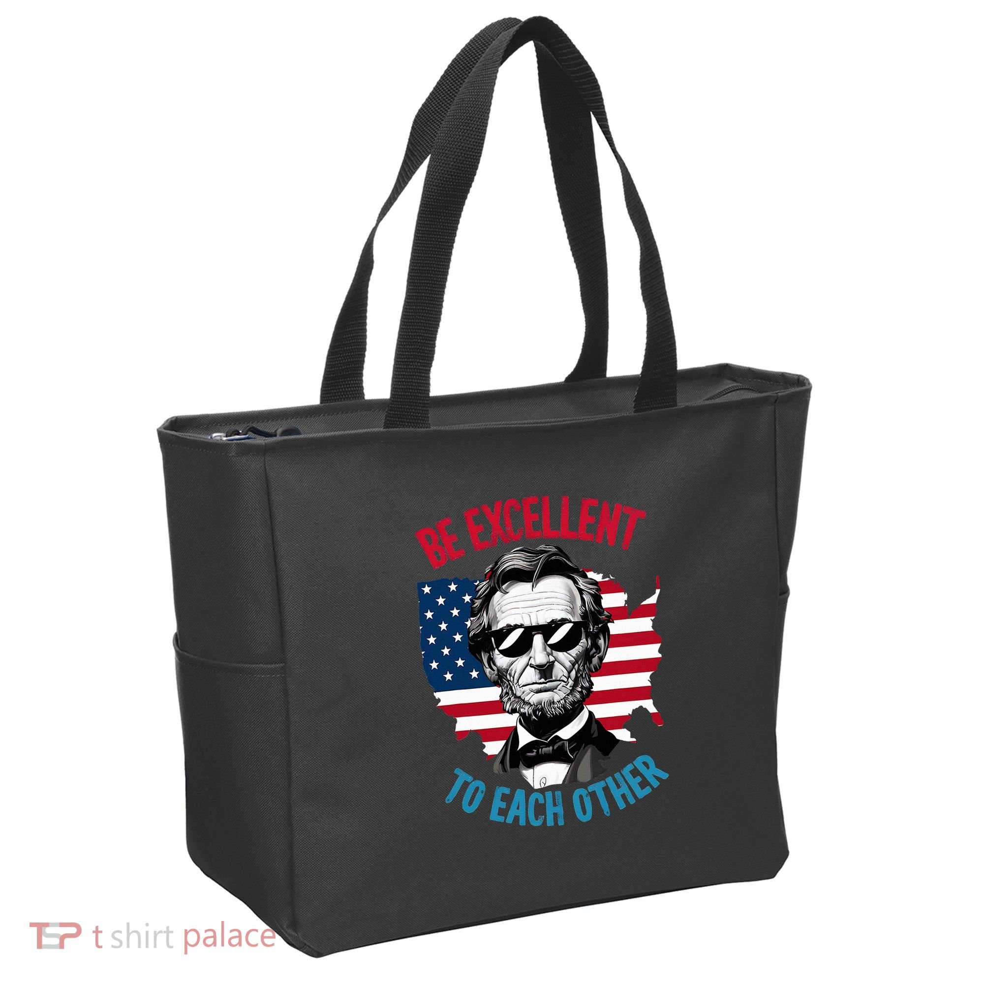 Be Excellent To Each Other Us Map Flag Abe Abraham Lincoln Tote Bag
