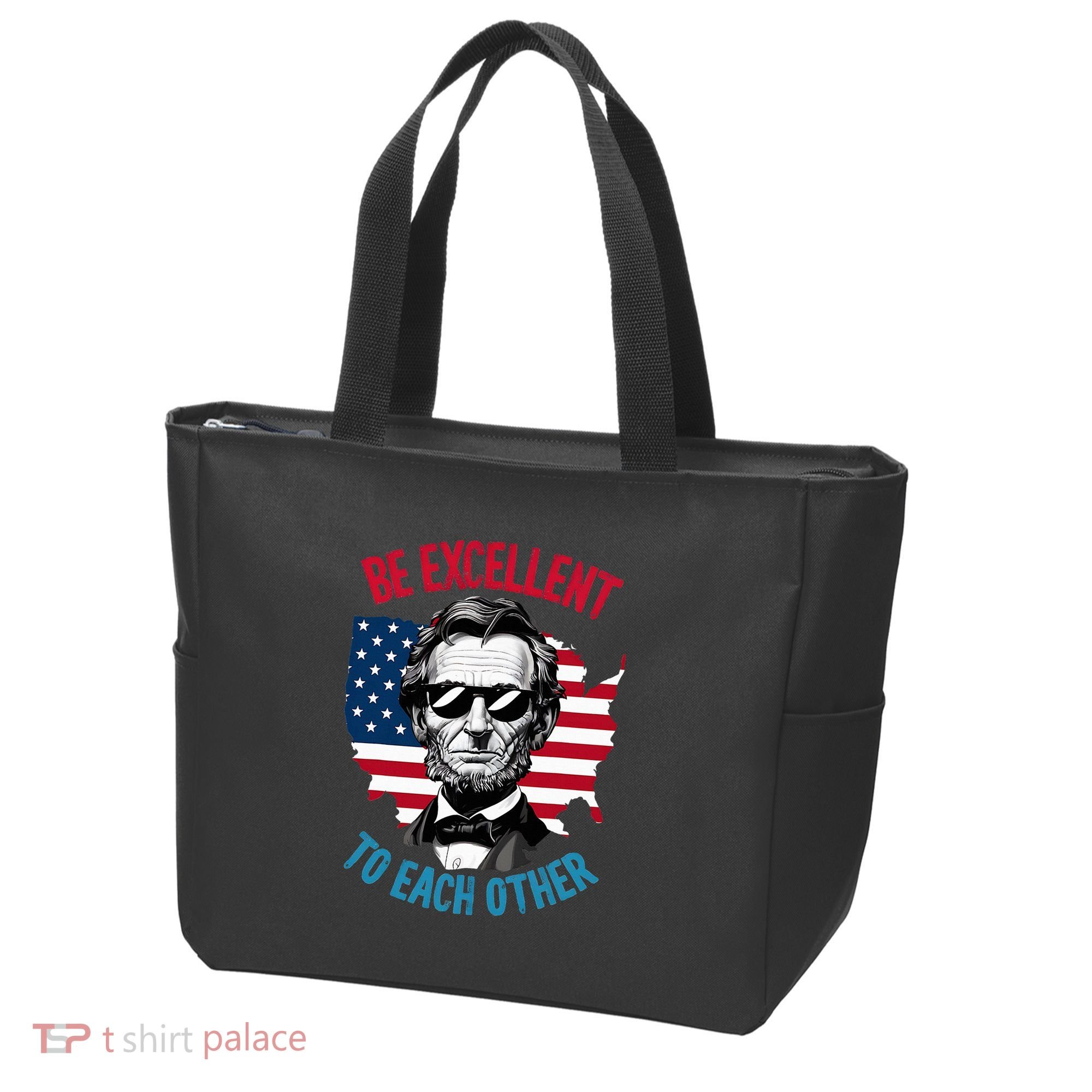 Be Excellent To Each Other Us Map Flag Abe Abraham Lincoln Tote Bag