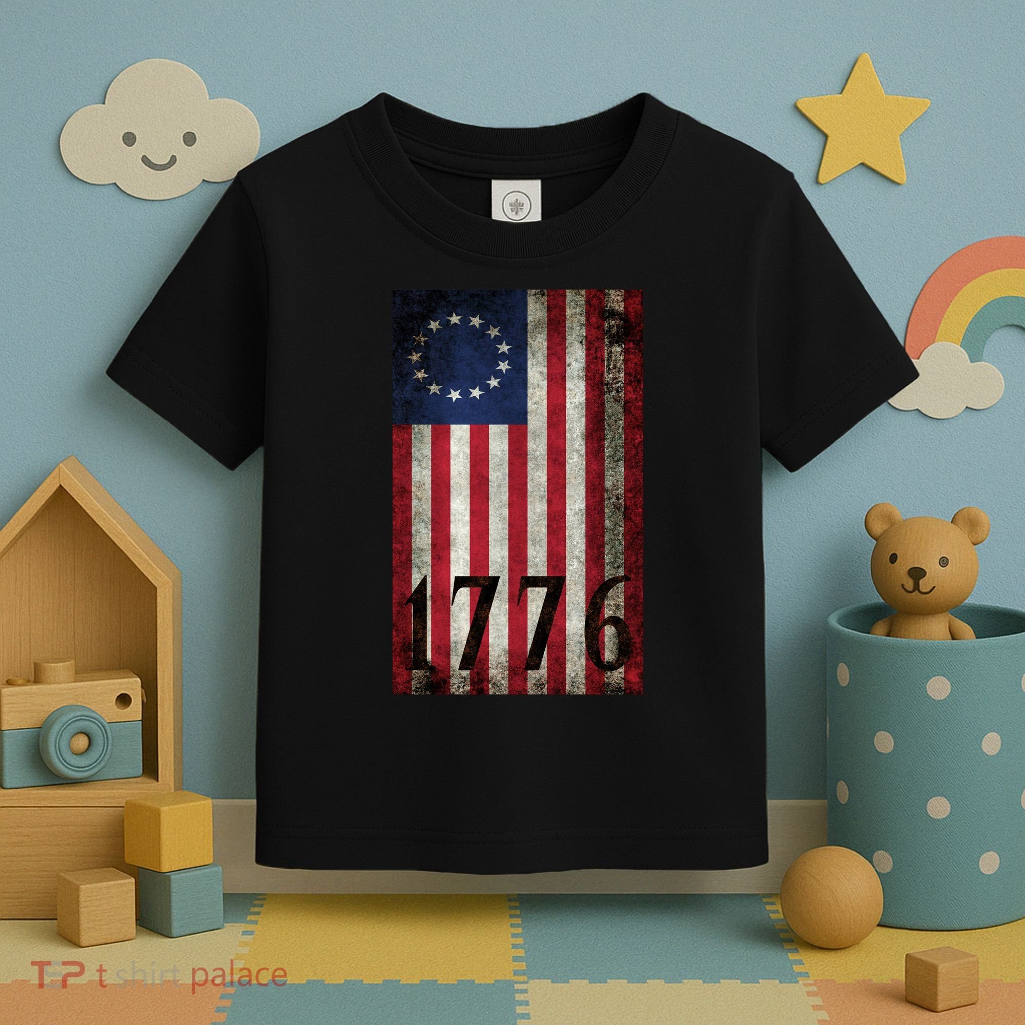 Betsy Ross 1776 13 State Original Colonies Flag Toddler T-Shirt