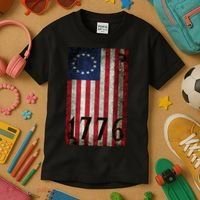Betsy Ross 1776 13 State Original Colonies Flag Kids T-Shirt thumb 3