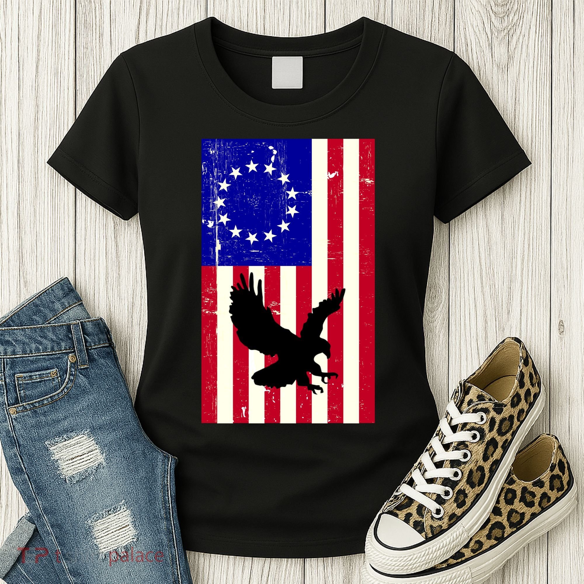 Betsy Ross 4th Of July American Flag Women's T-Shirt