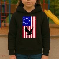 Betsy Ross 4th Of July American Flag Kids Hoodie thumb 3
