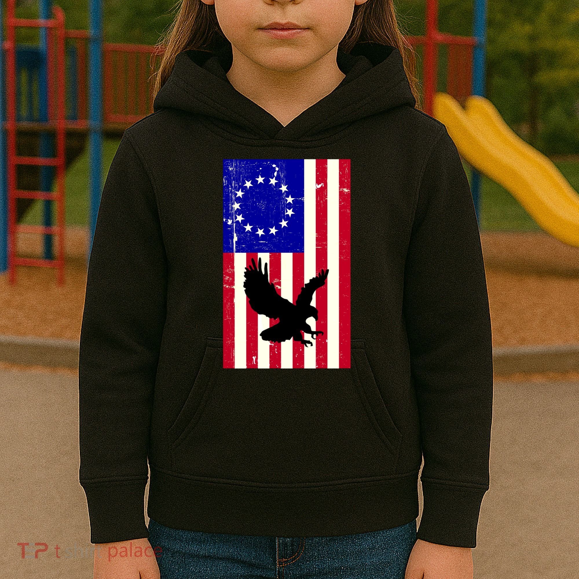 Betsy Ross 4th Of July American Flag Kids Hoodie
