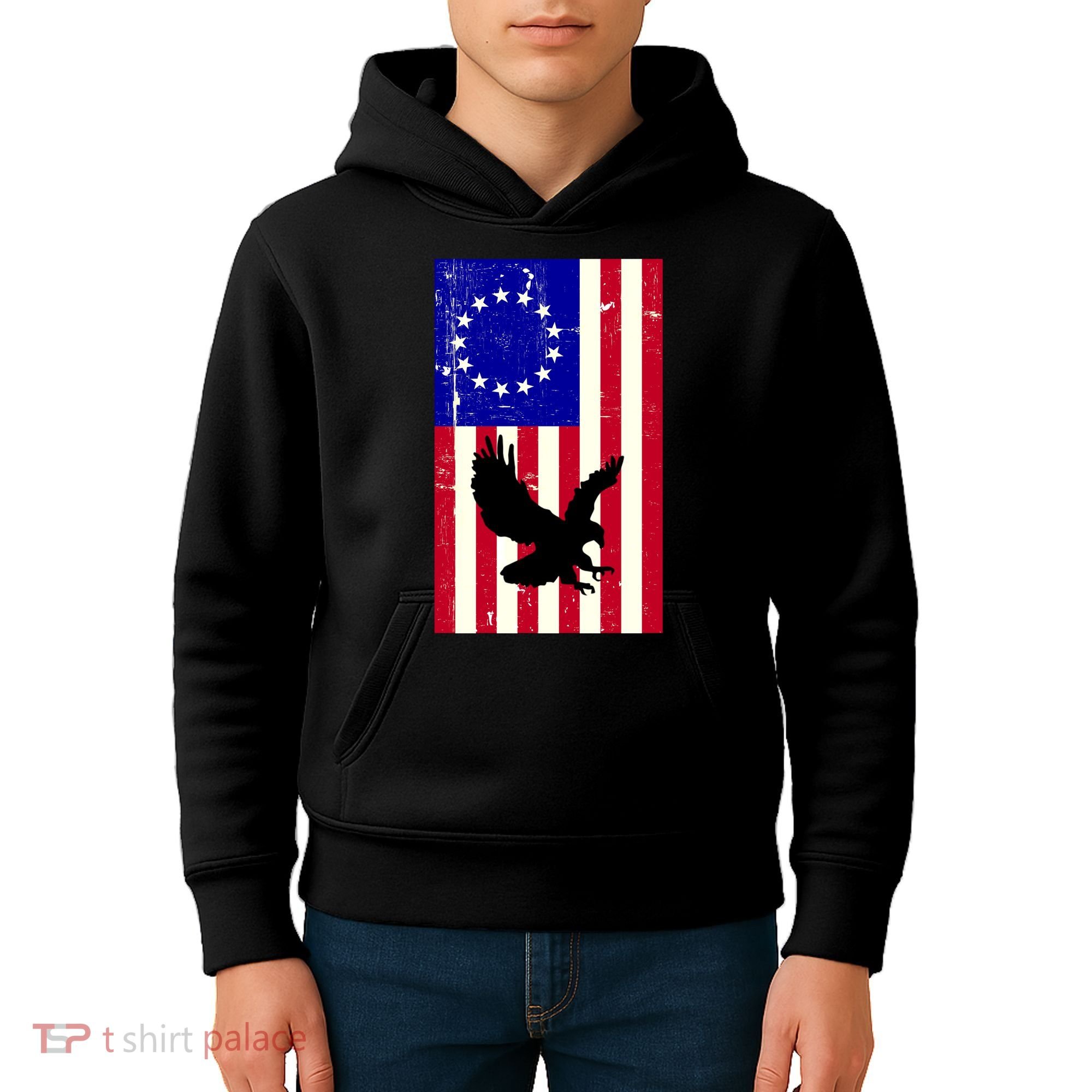 Betsy Ross 4th Of July American Flag Kids Hoodie