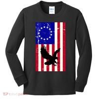 Betsy Ross 4th Of July American Flag Kids Long Sleeve Shirt thumb 0