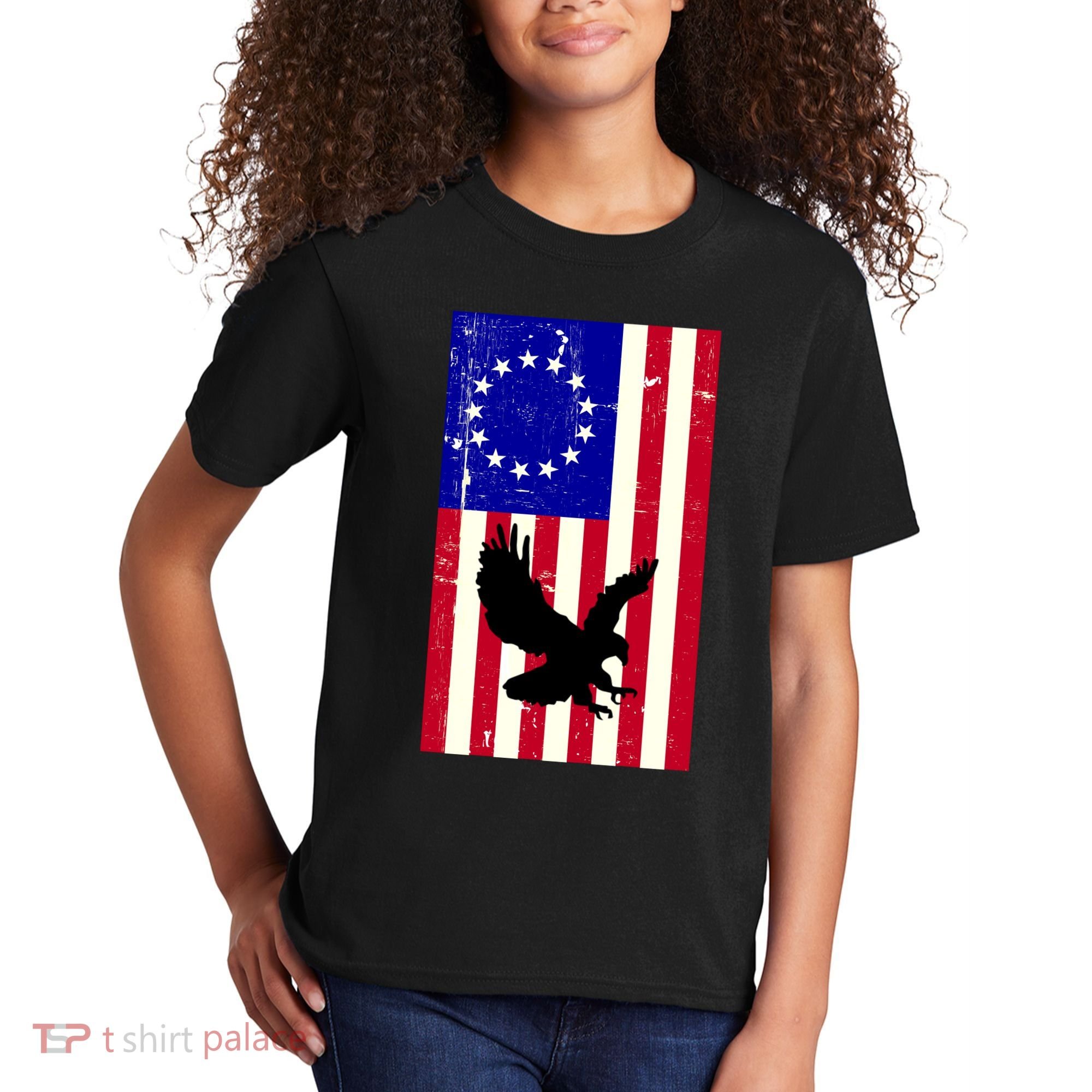 Betsy Ross 4th Of July American Flag Kids T-Shirt