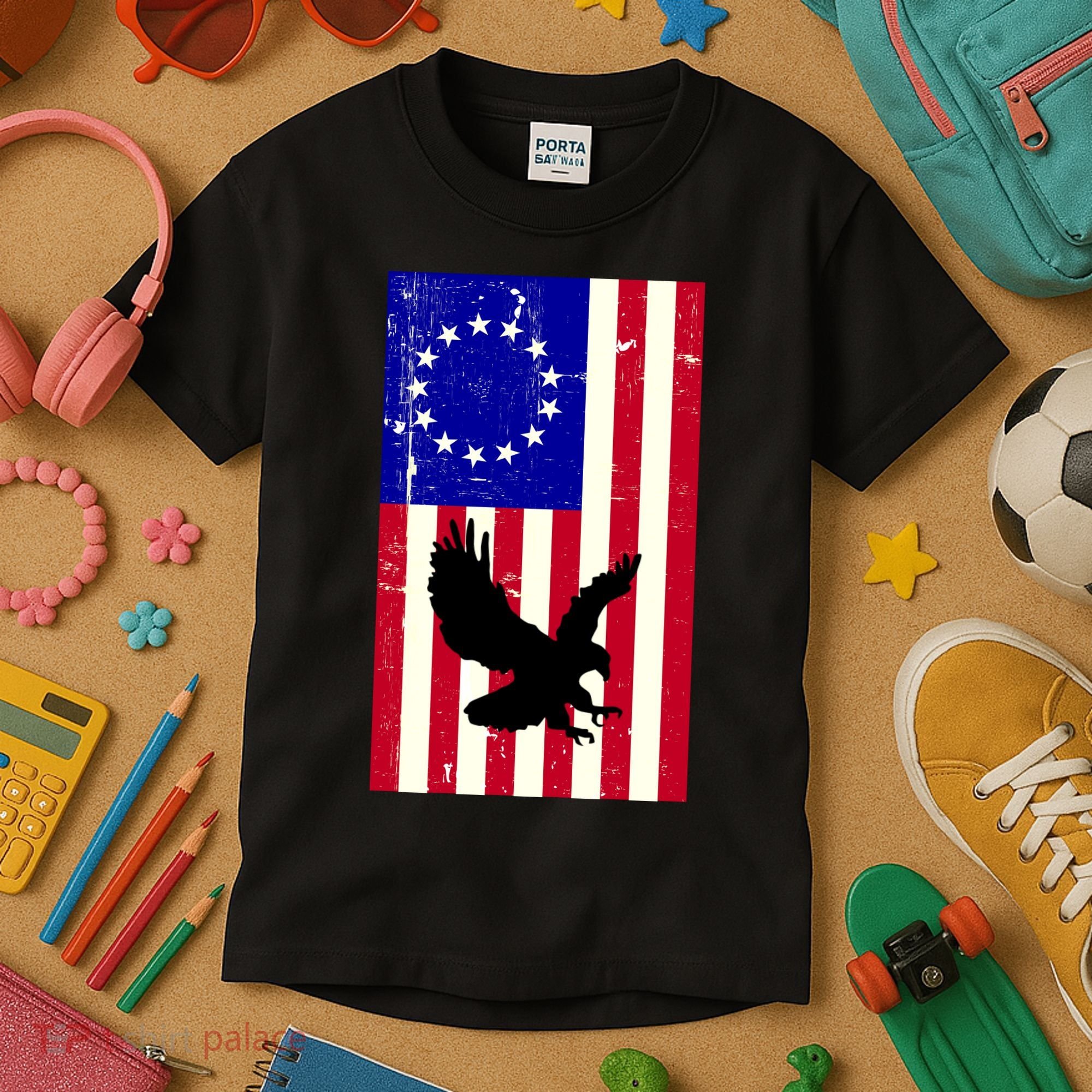 Betsy Ross 4th Of July American Flag Kids T-Shirt