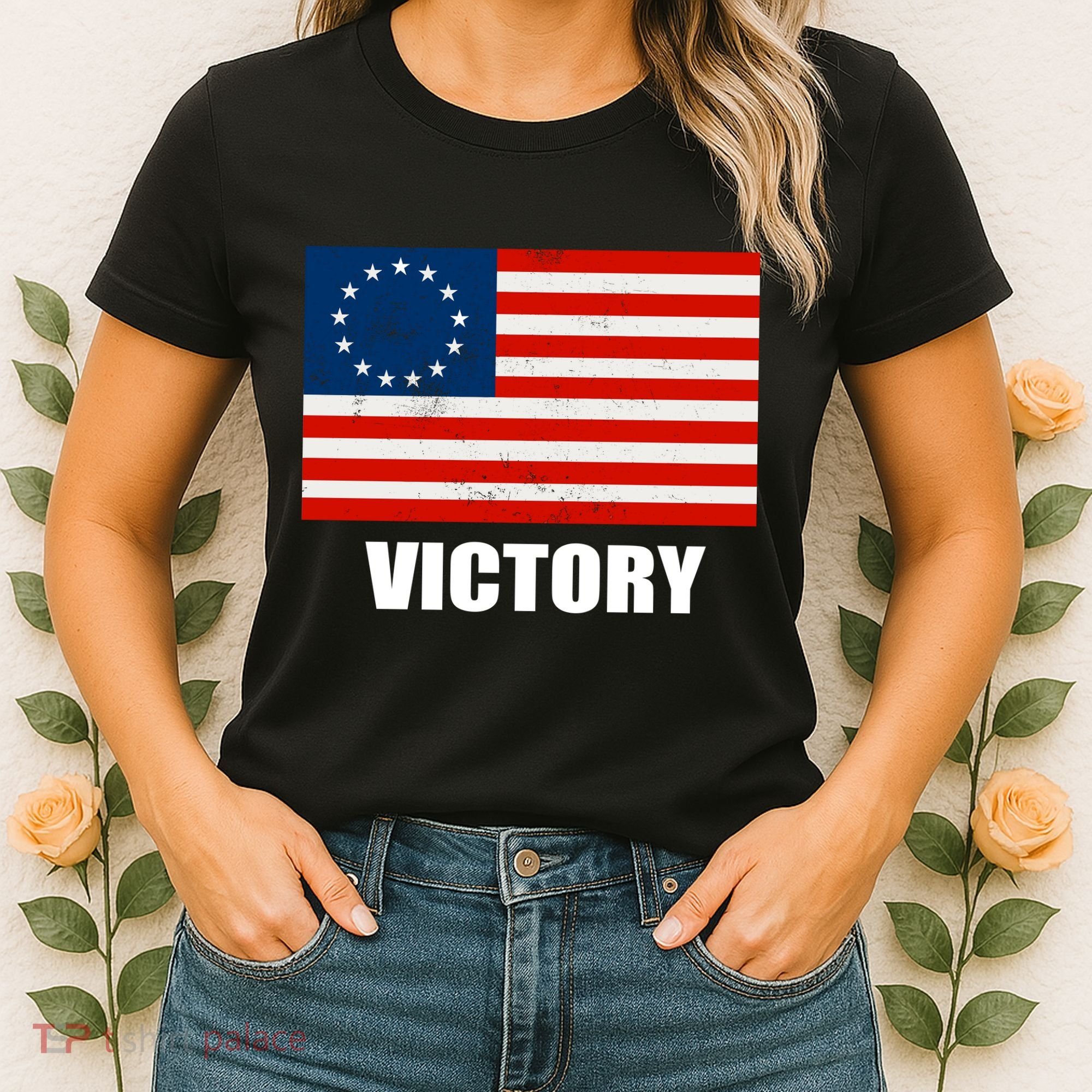 Betsy Ross American Victory Flag Women's T-Shirt