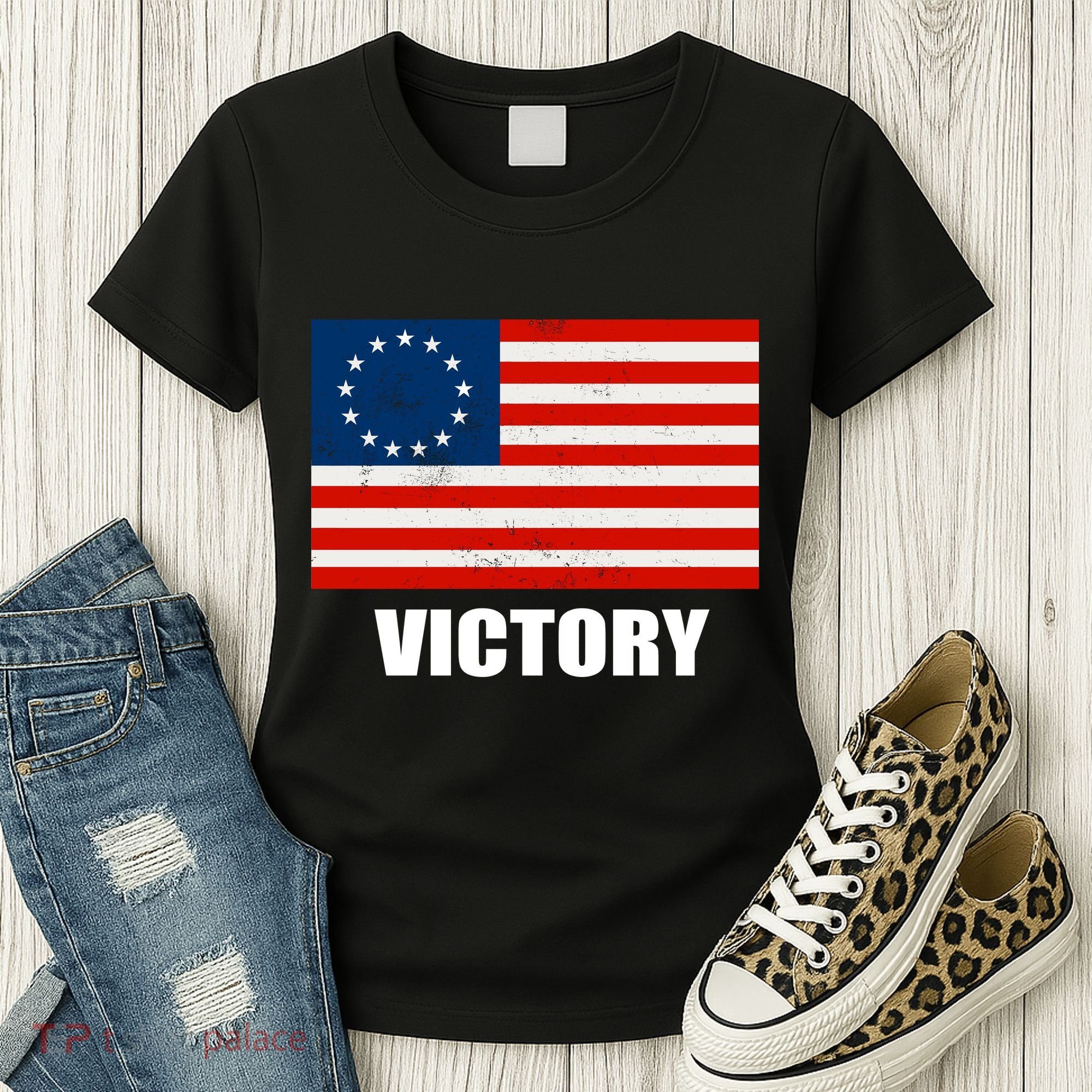 Betsy Ross American Victory Flag Women's T-Shirt