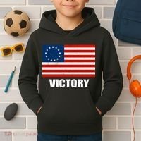Betsy Ross American Victory Flag Kids Hoodie thumb 2