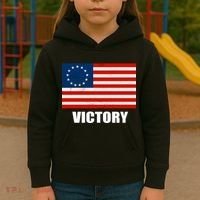 Betsy Ross American Victory Flag Kids Hoodie thumb 3