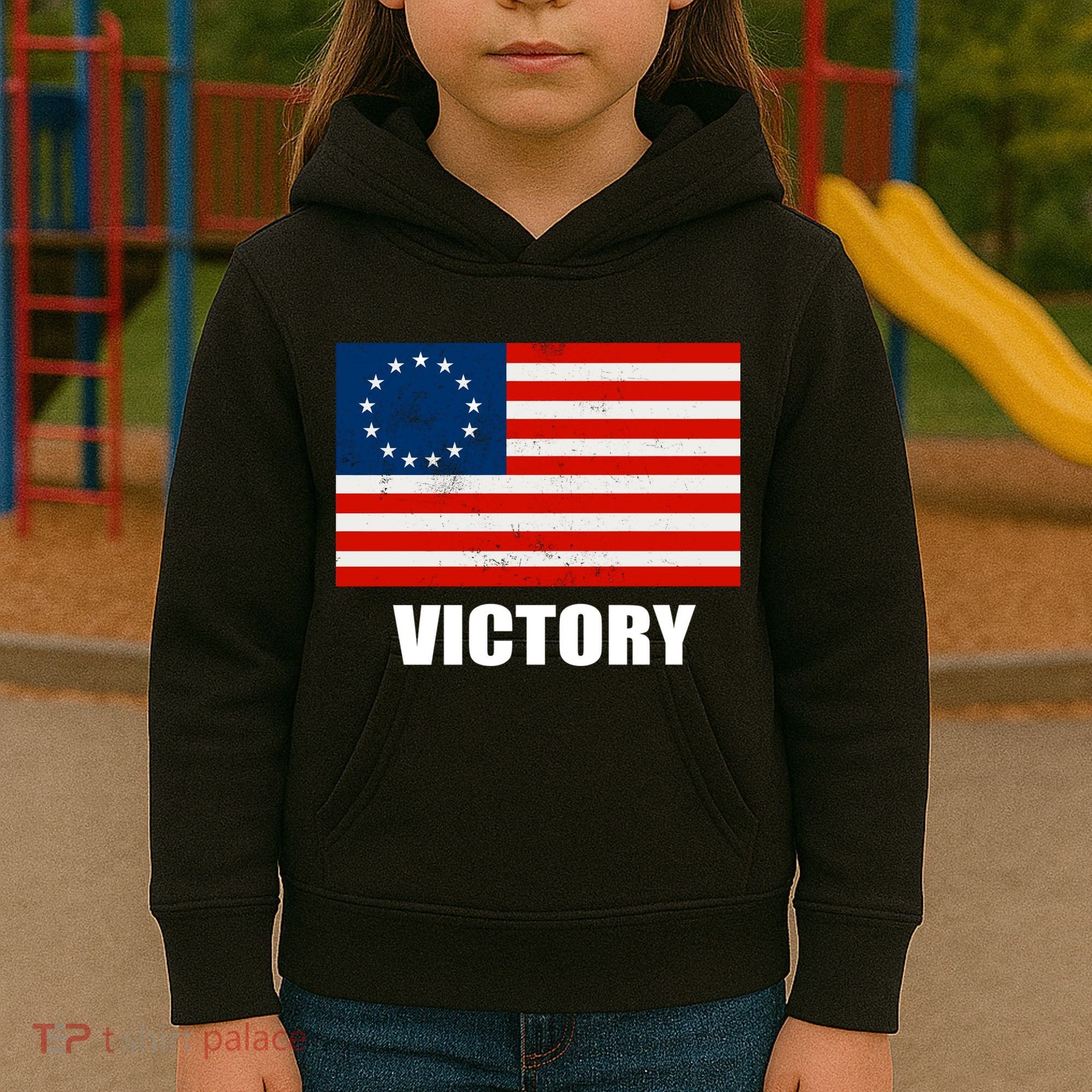 Betsy Ross American Victory Flag Kids Hoodie