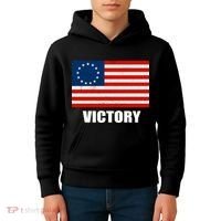Betsy Ross American Victory Flag Kids Hoodie thumb 4