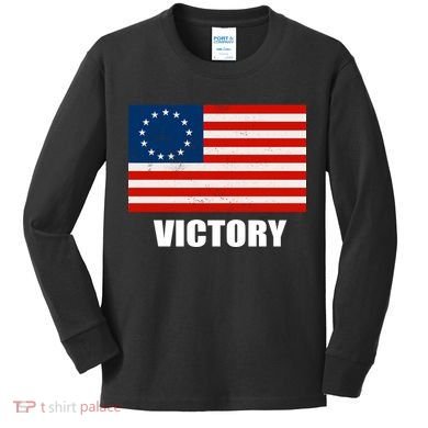 Betsy Ross American Victory Flag Kids Long Sleeve Shirt