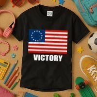 Betsy Ross American Victory Flag Kids T-Shirt thumb 3