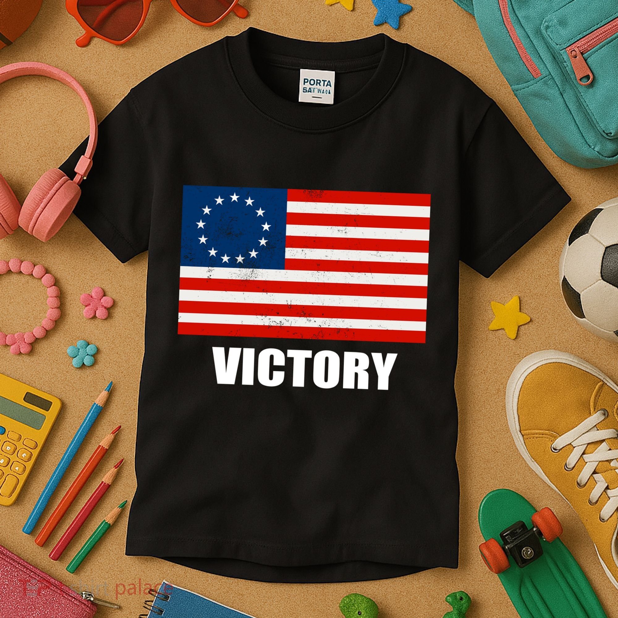 Betsy Ross American Victory Flag Kids T-Shirt