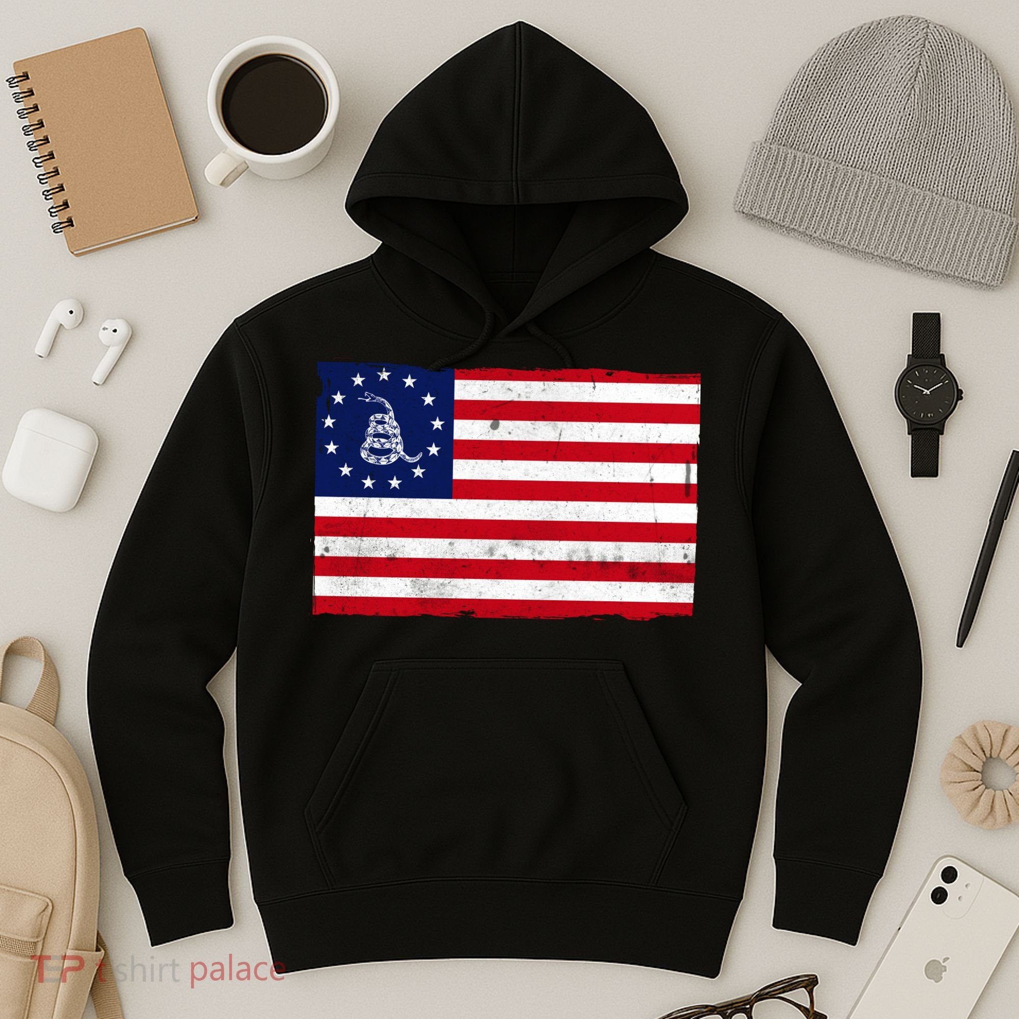 Betsy Ross Don't Tread On Me Flag Hoodie