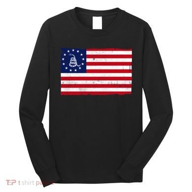 Betsy Ross Don't Tread On Me Flag Long Sleeve Shirt