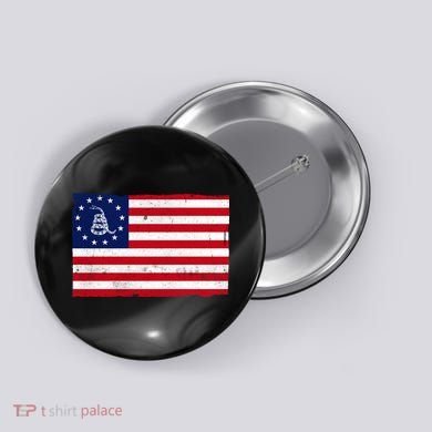 Betsy Ross Don't Tread On Me Flag Button