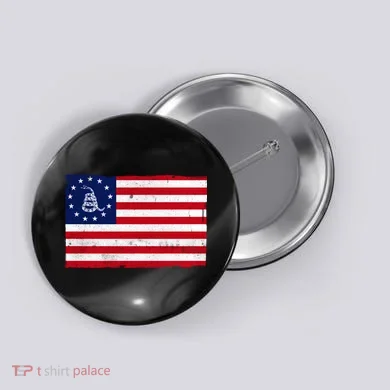 Betsy Ross Don't Tread On Me Flag Button