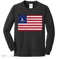 Betsy Ross Don't Tread On Me Flag Kids Long Sleeve Shirt thumb 0