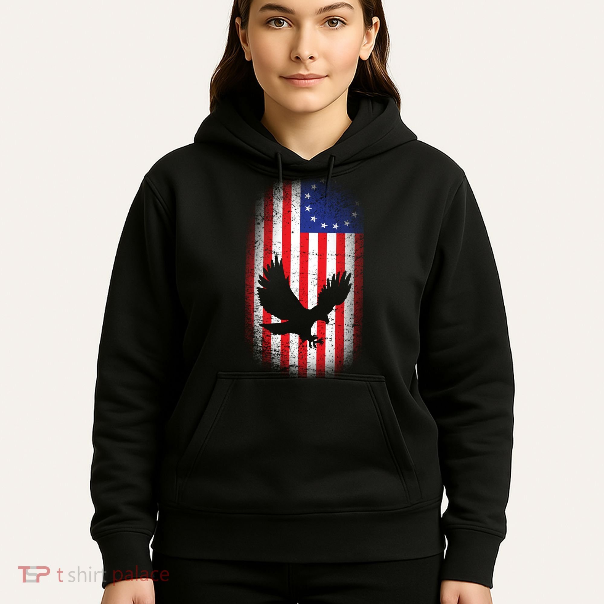 Betsy Ross Flag 13 Colonies Bald Eagle Hoodie
