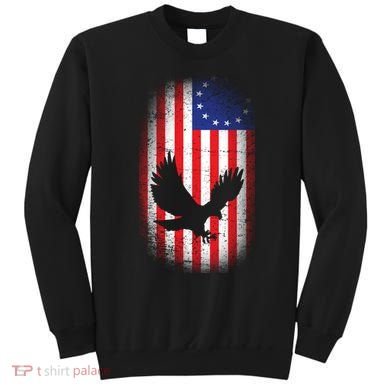 Betsy Ross Flag 13 Colonies Bald Eagle Sweatshirt