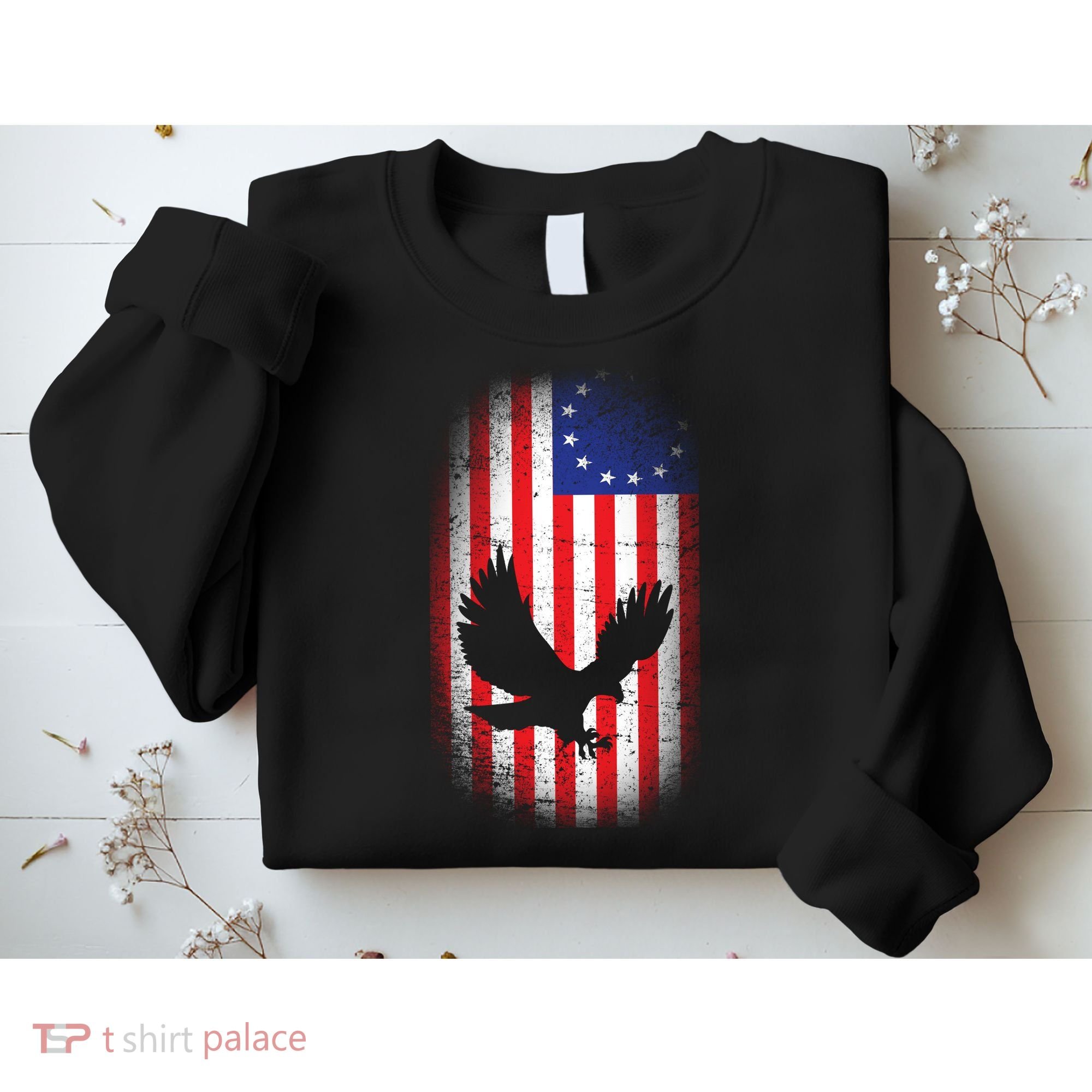Betsy Ross Flag 13 Colonies Bald Eagle Sweatshirt