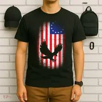 Betsy Ross Flag 13 Colonies Bald Eagle T-Shirt thumb 6