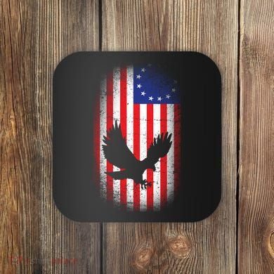 Betsy Ross Flag 13 Colonies Bald Eagle Coaster
