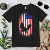 Betsy Ross Flag 13 Colonies Bald Eagle Premium T-Shirt thumb 2