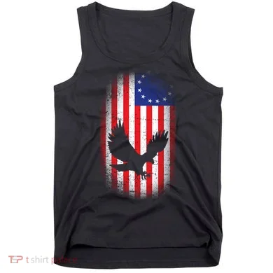 Betsy Ross Flag 13 Colonies Bald Eagle Tank Top