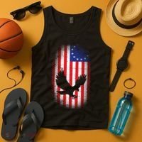 Betsy Ross Flag 13 Colonies Bald Eagle Tank Top thumb 4