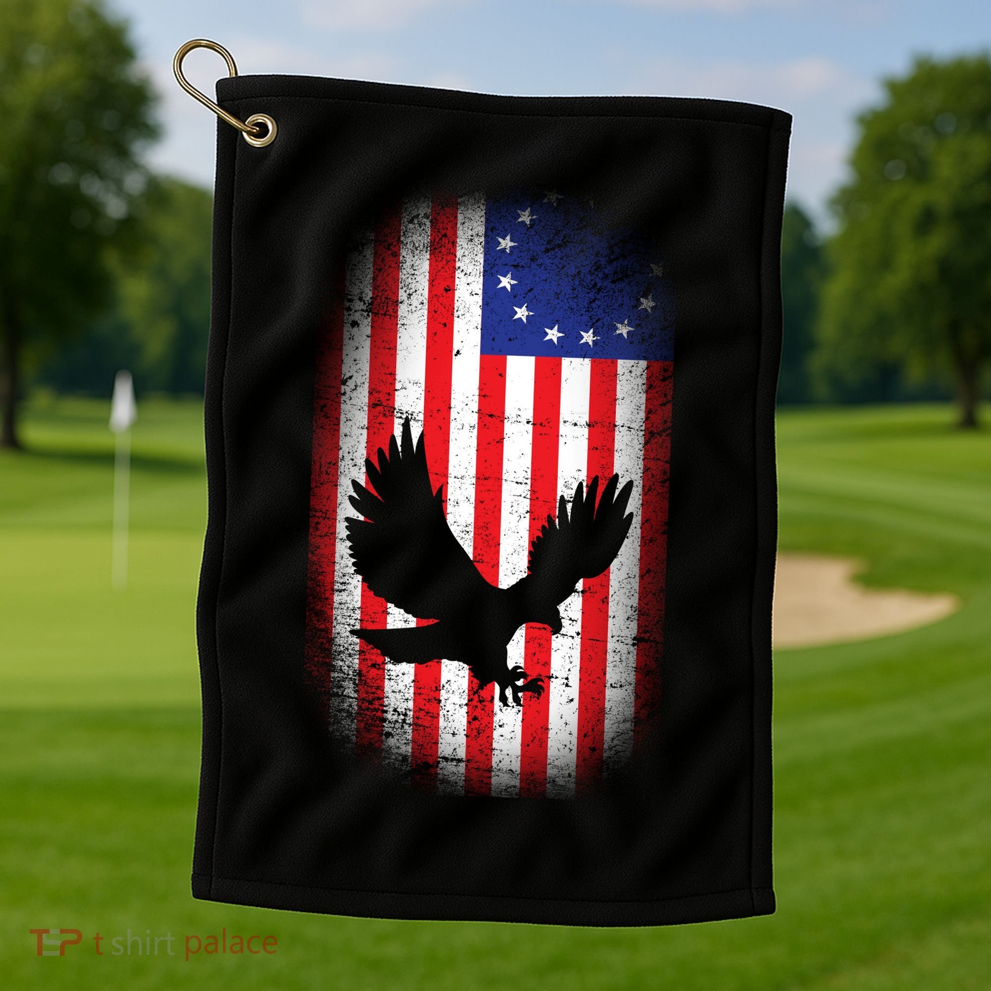 Betsy Ross Flag 13 Colonies Bald Eagle Golf Towel