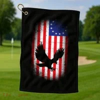 Betsy Ross Flag 13 Colonies Bald Eagle Golf Towel thumb 1