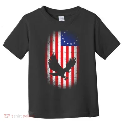 Betsy Ross Flag 13 Colonies Bald Eagle Toddler T-Shirt