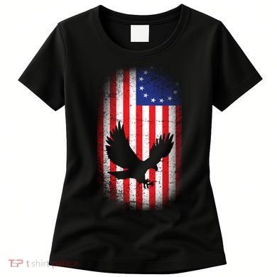 Betsy Ross Flag 13 Colonies Bald Eagle Women's T-Shirt