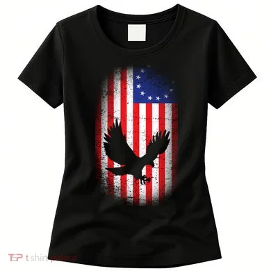 Betsy Ross Flag 13 Colonies Bald Eagle Women's T-Shirt