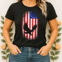 Betsy Ross Flag 13 Colonies Bald Eagle Women's T-Shirt thumb 2