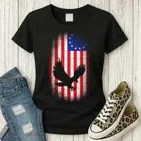 Betsy Ross Flag 13 Colonies Bald Eagle Women's T-Shirt thumb 3