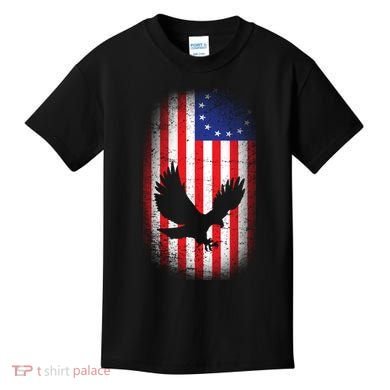 Betsy Ross Flag 13 Colonies Bald Eagle Kids T-Shirt
