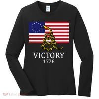 Betsy Ross Flag Don't Tread On Me 13 Colonies Women's Long Sleeve Shirt thumb 0