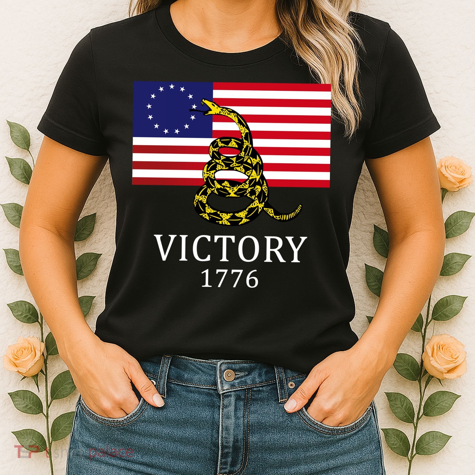 Betsy Ross Flag Don't Tread On Me 13 Colonies Women's T-Shirt